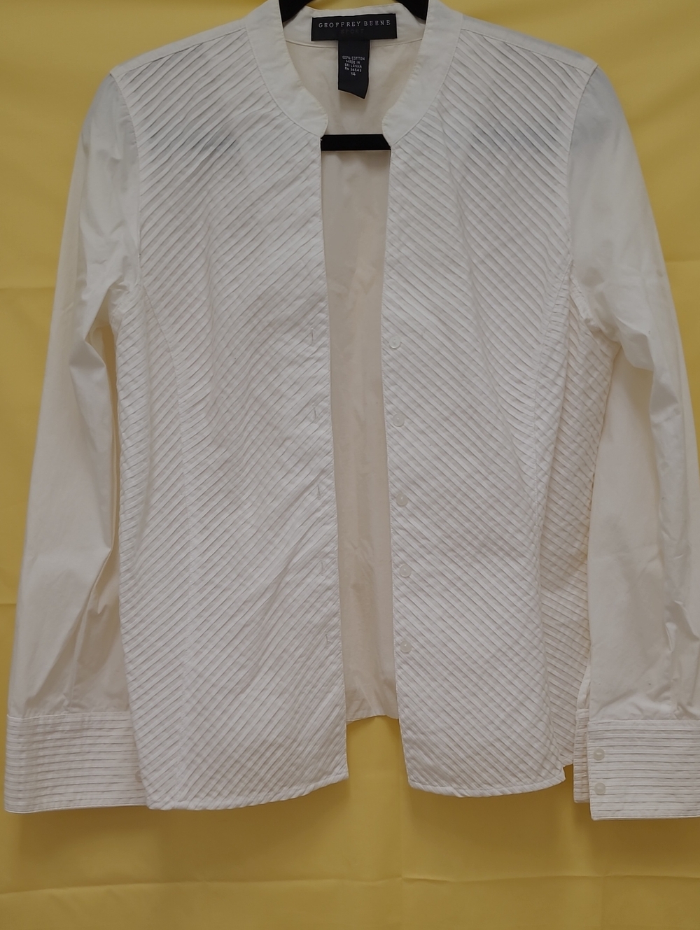 Geoffrey Beene White Textured Button-Up Shirt
